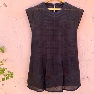 Madwell XS Black Plaid Textured Mini Dress